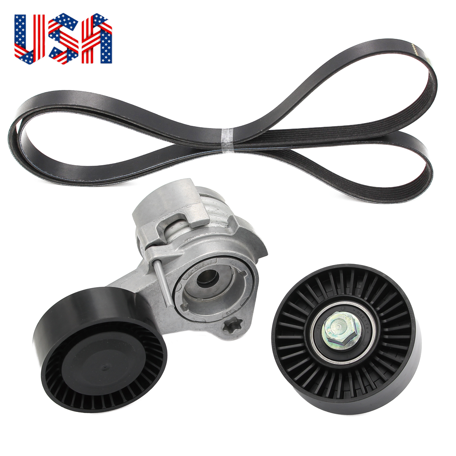 Serpentine Drive Belt Tensioner Pulley Kit Fit for BMW 128i 328i 330i
